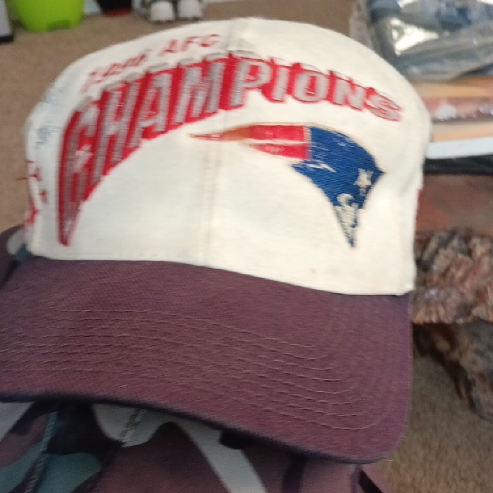 New England Patriots Champions Embroidered Two-Tone Cap - White & Maroon
